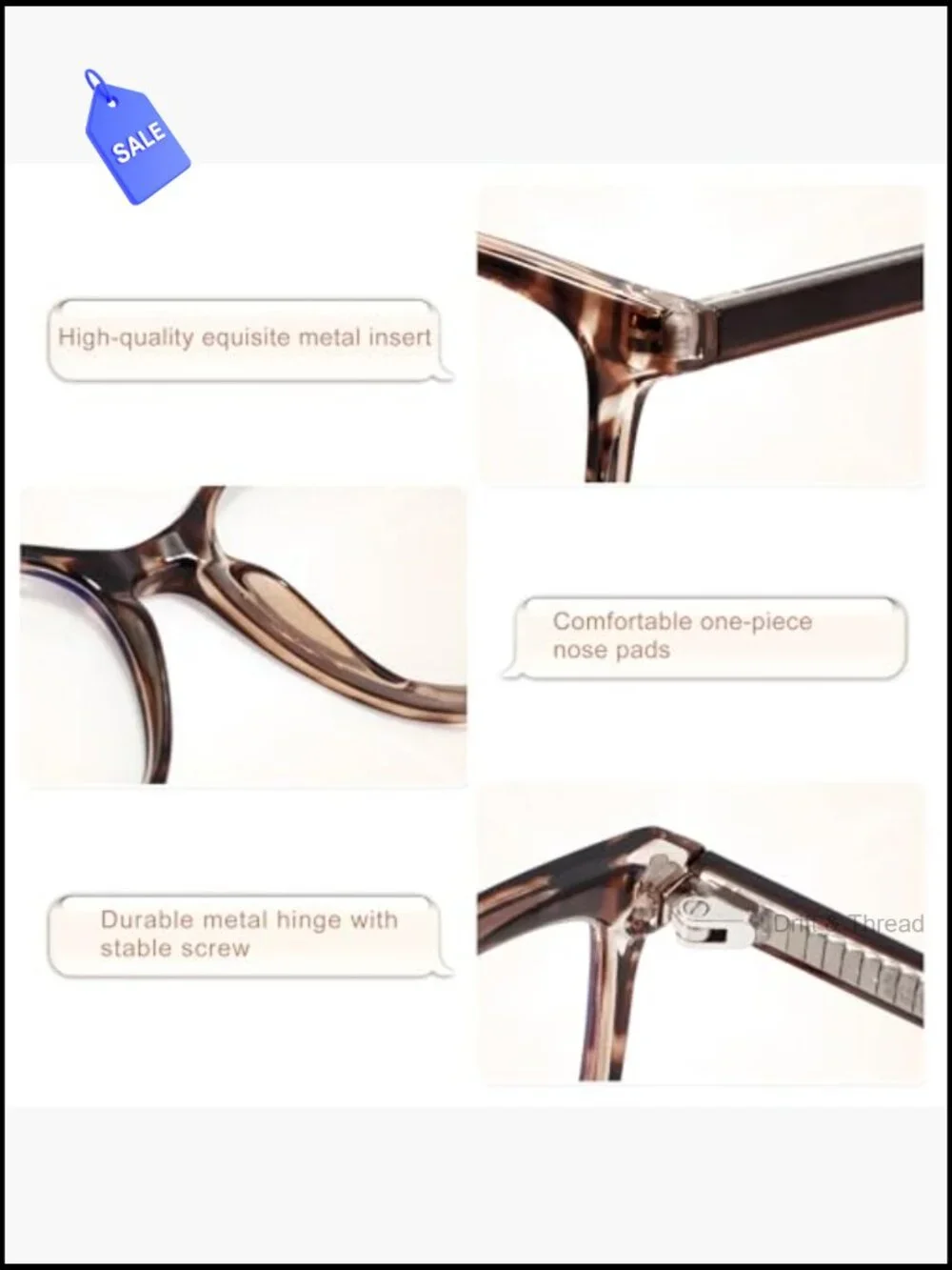 Vintage Square TR90 Blue Light Blocking Reading Glasses for Women, Computer